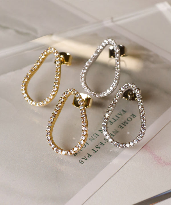 【金属アレルギー対応】ティアドロップサークルピアス