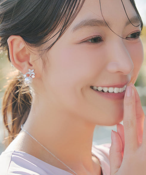 【金属アレルギー対応】ブルースターパールピアス・イヤリング