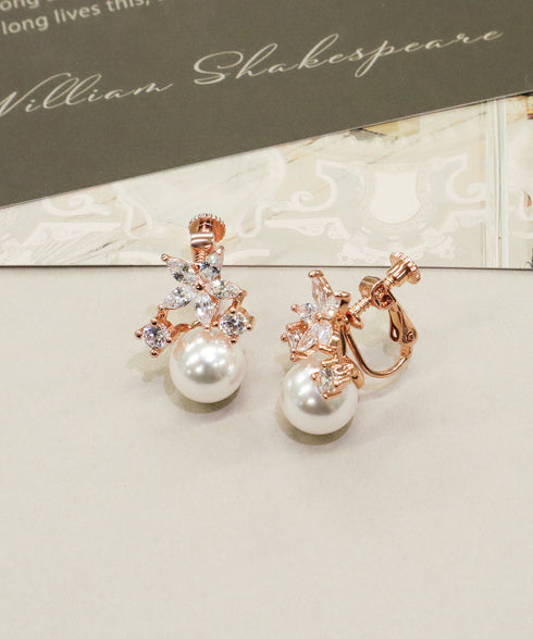 【金属アレルギー対応】ブルースターパールピアス・イヤリング
