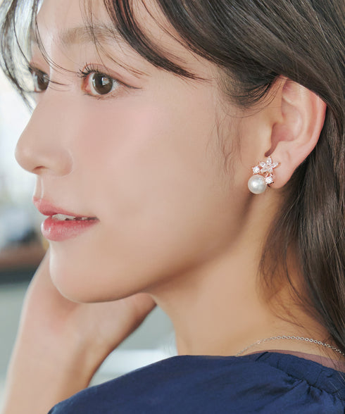 【金属アレルギー対応】ブルースターパールピアス・イヤリング