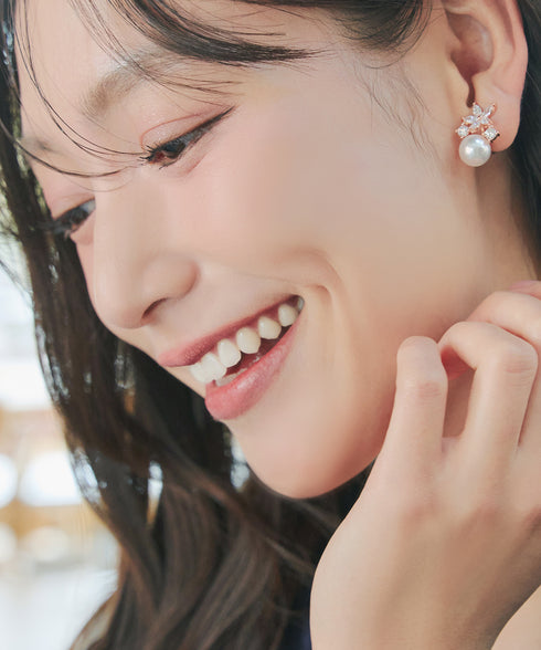 【金属アレルギー対応】ブルースターパールピアス・イヤリング