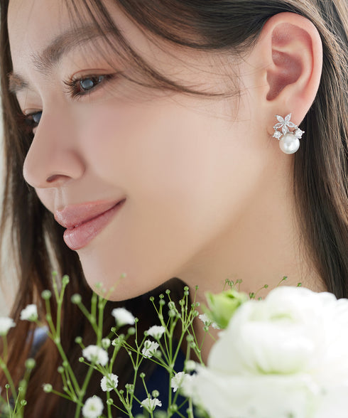 【金属アレルギー対応】ブルースターパールピアス・イヤリング