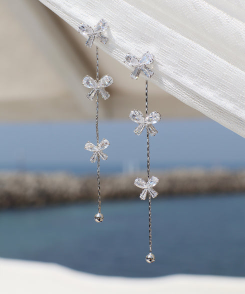 【金属アレルギー対応】リボンチェーンピアス
