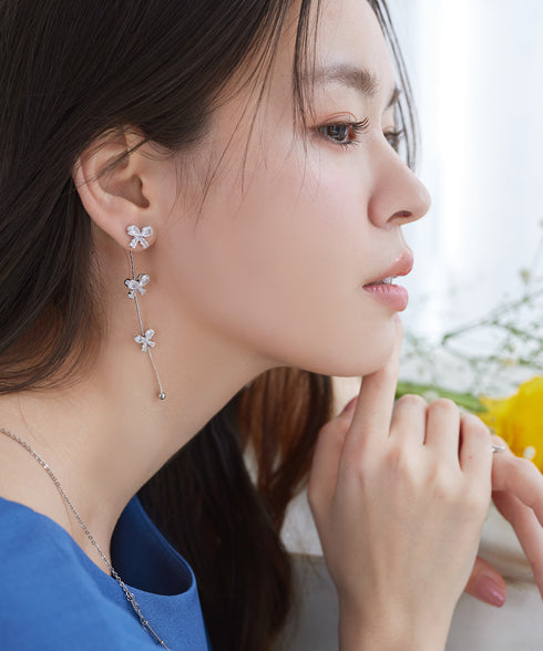 【金属アレルギー対応】リボンチェーンピアス