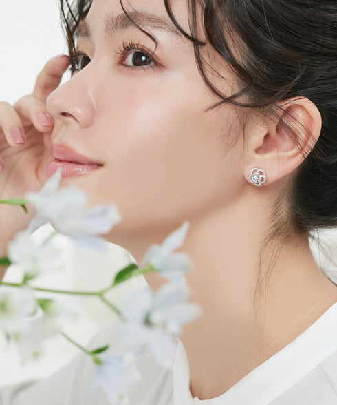 【金属アレルギー対応】カメリアモチーフピアス・イヤリング