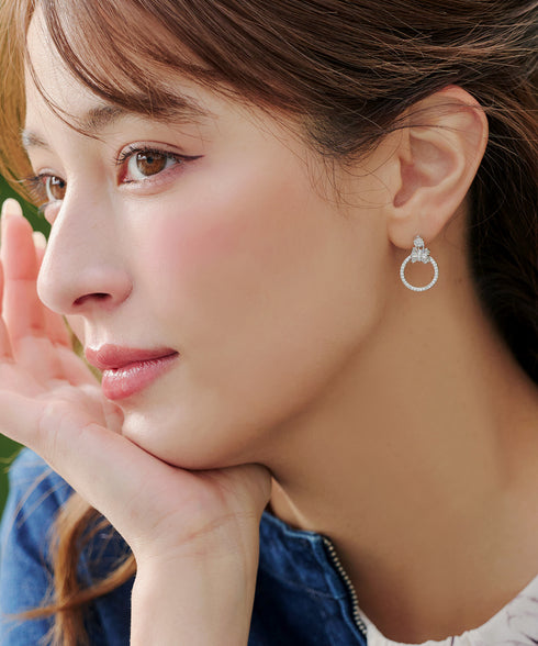 【金属アレルギー対応】リボンサークルピアス