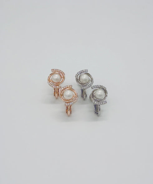 【金属アレルギー対応商品】淡水パールスワールピアス