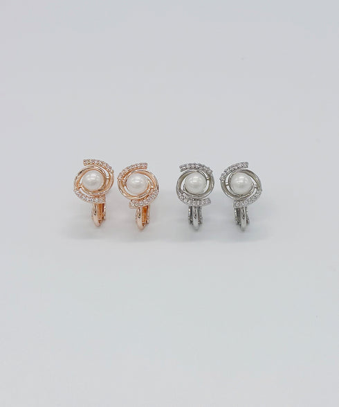 【金属アレルギー対応商品】淡水パールスワールピアス