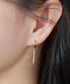 【金属アレルギー対応】ストーンバーフープピアス