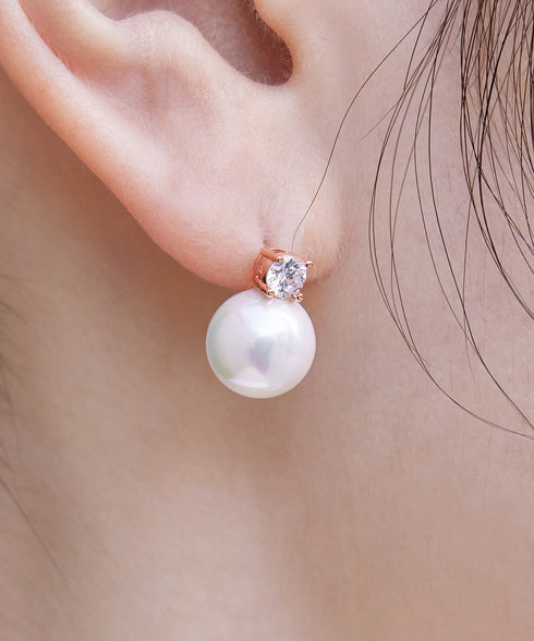 【金属アレルギー対応】 【養殖パール】 【ピアス&イヤリング】 ワンポイントパールピアス&イヤリング