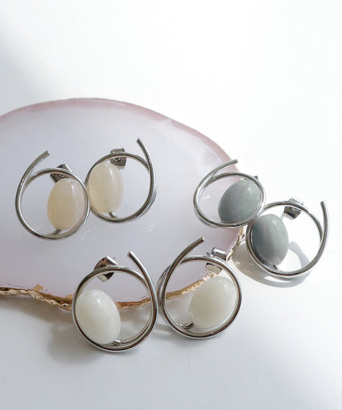 カラーアクリル+フープピアス