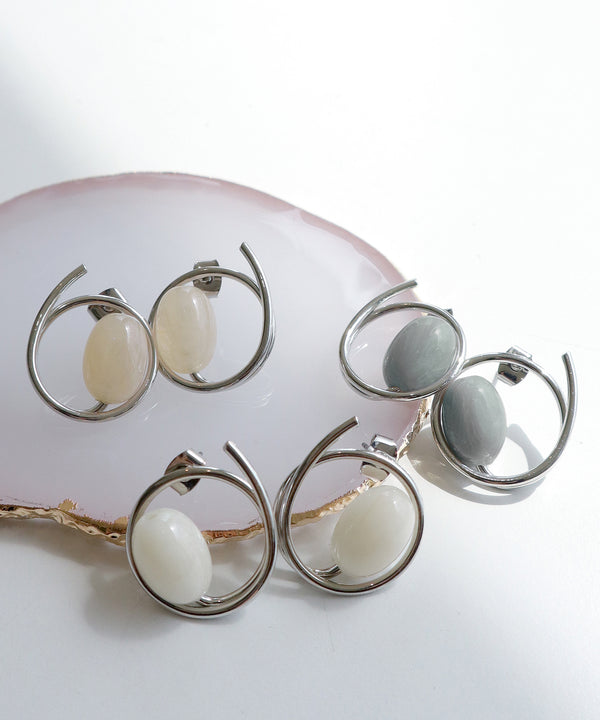 カラーアクリル+フープピアス