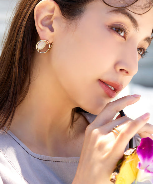 カラーアクリル+フープピアス