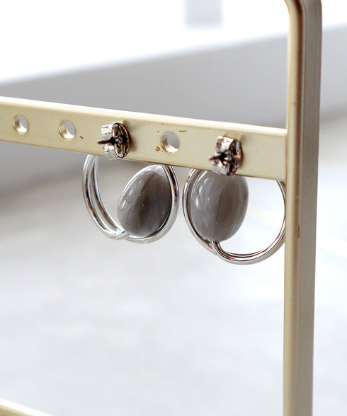 カラーアクリル+フープピアス