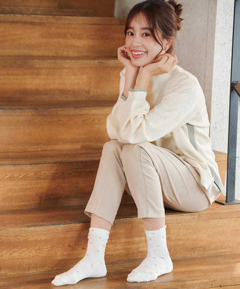 花柄ジャガードソックス