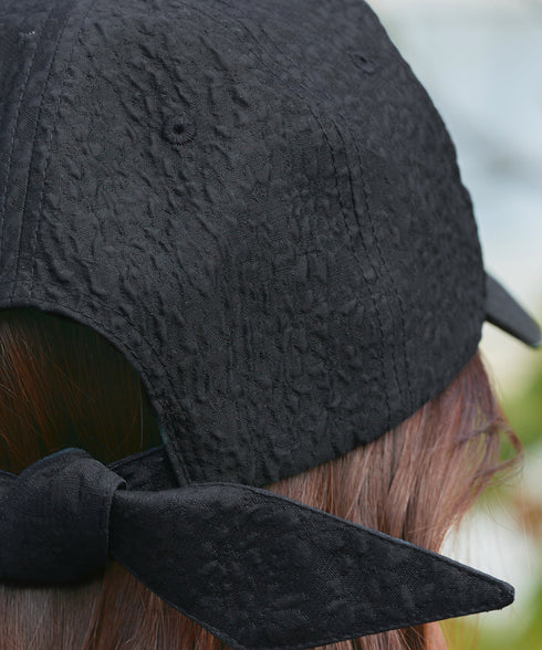 【安田美沙子さん着用】ジャガードリボンキャップ/リボンキャップ