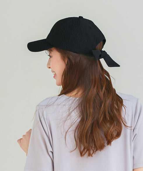 【安田美沙子さん着用】ジャガードリボンキャップ/リボンキャップ