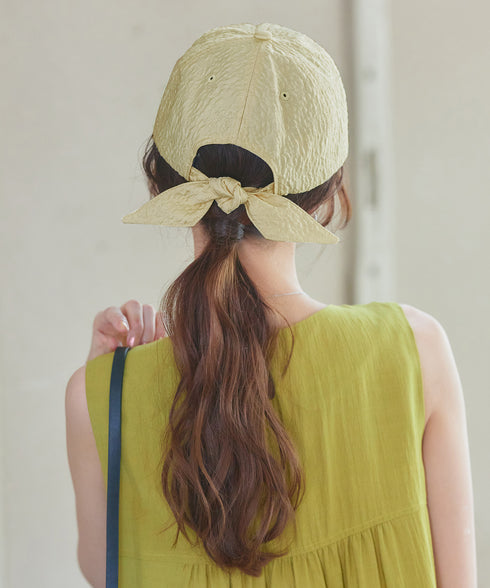 【安田美沙子さん着用】ジャガードリボンキャップ/リボンキャップ