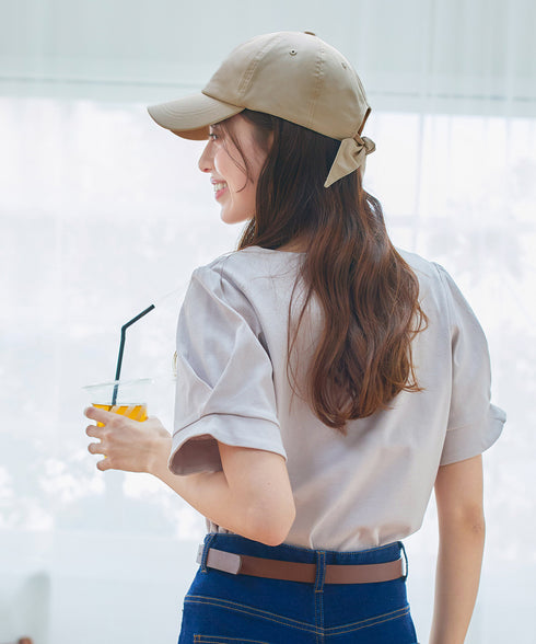 【安田美沙子さん着用】ジャガードリボンキャップ/リボンキャップ