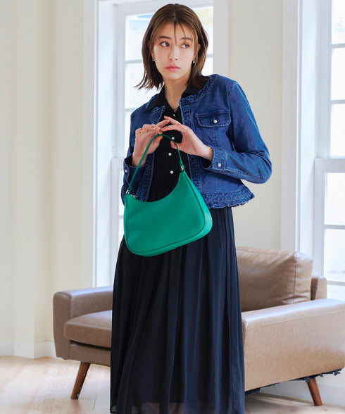 ノーカラーデニムジャケット