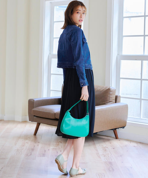 ノーカラーデニムジャケット