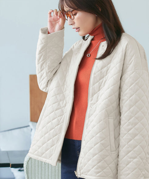 【リバーシブル】表裏2WAYベロアキルティングブルゾン