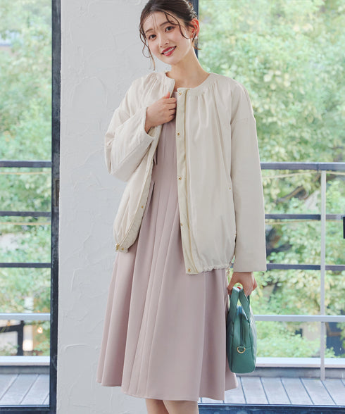 【リバーシブル】表裏2WAYベロアキルティングブルゾン