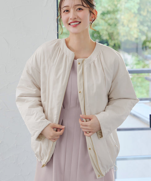 【リバーシブル】表裏2WAYベロアキルティングブルゾン