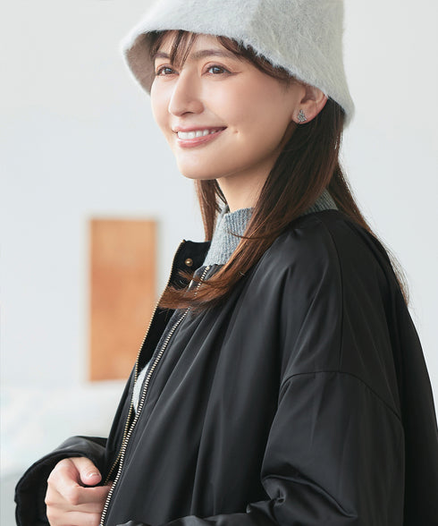 【リバーシブル】表裏2WAYベロアキルティングブルゾン