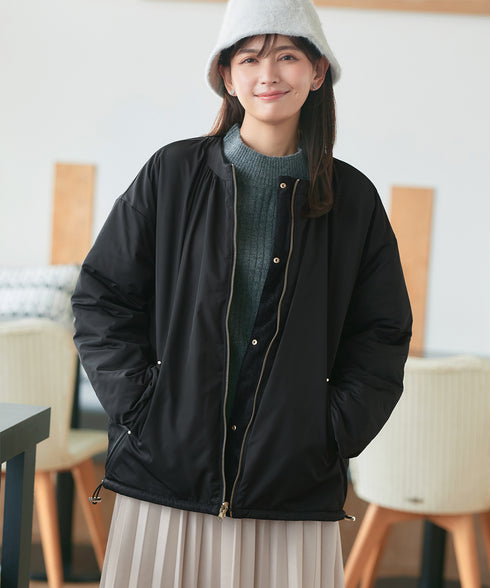 【リバーシブル】表裏2WAYベロアキルティングブルゾン