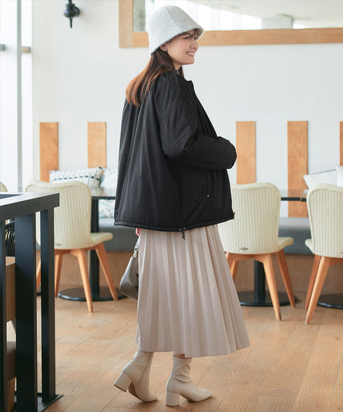 【リバーシブル】表裏2WAYベロアキルティングブルゾン