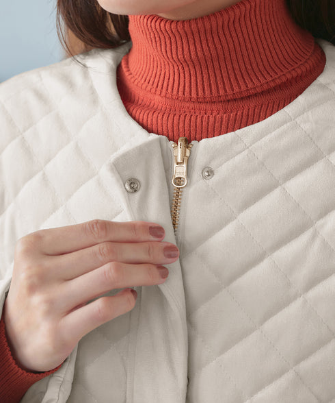 【リバーシブル】表裏2WAYベロアキルティングブルゾン