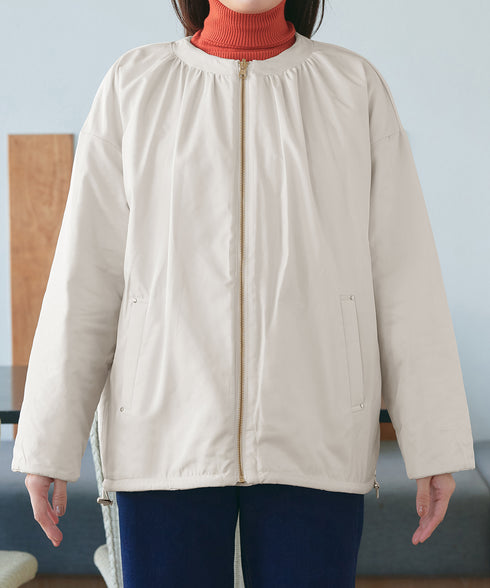 【リバーシブル】表裏2WAYベロアキルティングブルゾン