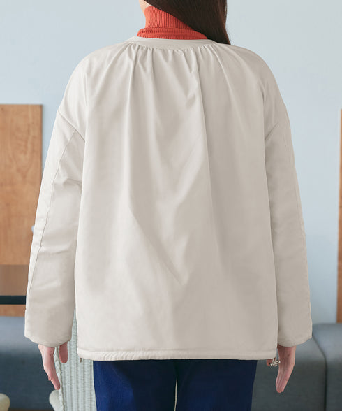 【リバーシブル】表裏2WAYベロアキルティングブルゾン