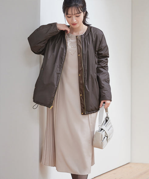 【リバーシブル】表裏2WAYベロアキルティングブルゾン