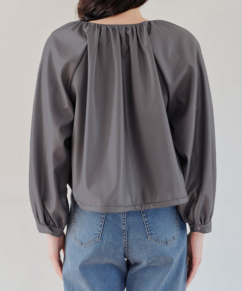 ソフトフェイクレザージップブルゾン