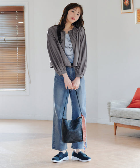 【安田美沙子さん着用】ストレッチワイドデニム