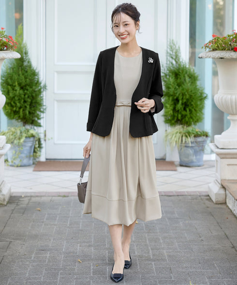 【ストレッチジョーゼット】フレアジャケット