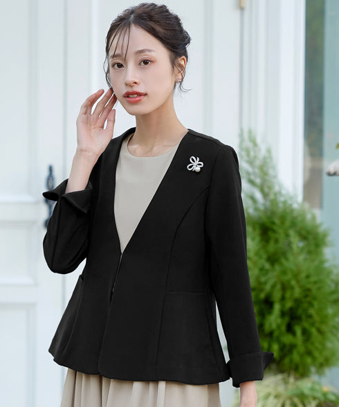 【ストレッチジョーゼット】フレアジャケット