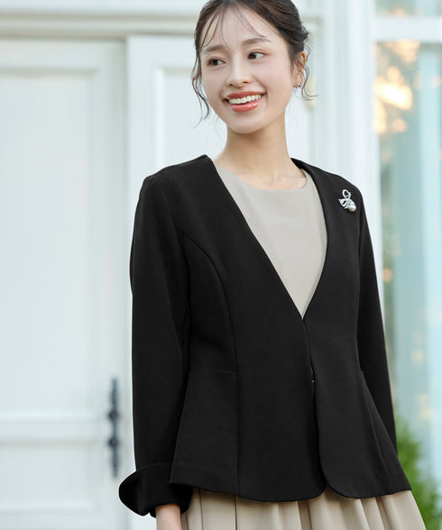 【ストレッチジョーゼット】フレアジャケット