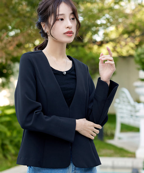 【ストレッチジョーゼット】フレアジャケット