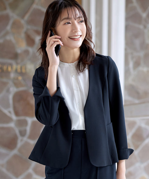 【ストレッチジョーゼット】フレアジャケット