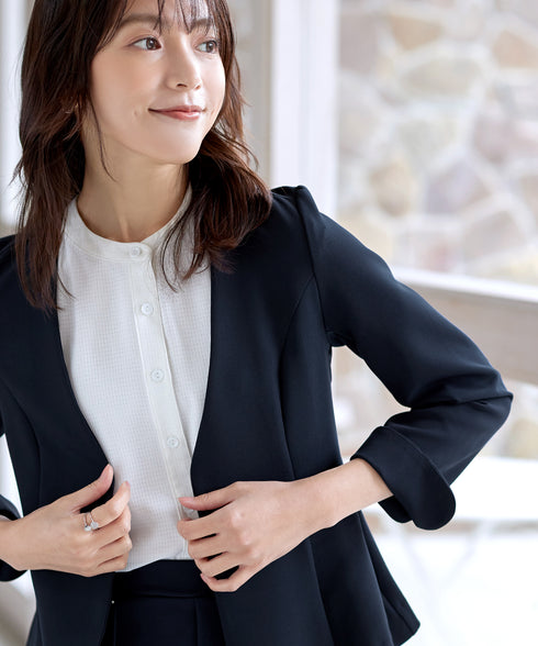 【ストレッチジョーゼット】フレアジャケット