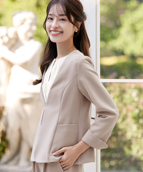 【ストレッチジョーゼット】フレアジャケット