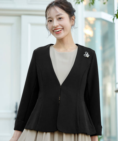 【ストレッチジョーゼット】フレアジャケット