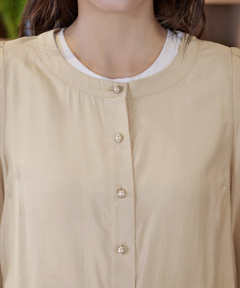 パールボタンシアーブルゾン