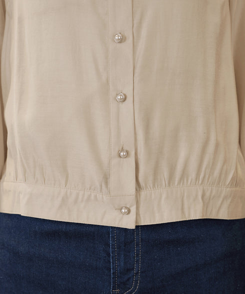 パールボタンシアーブルゾン
