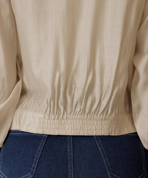 パールボタンシアーブルゾン