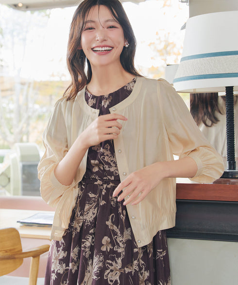 パールボタンシアーブルゾン