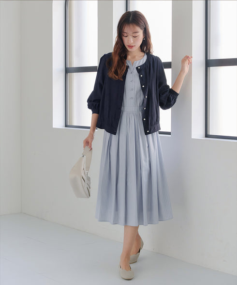 パールボタンシアーブルゾン